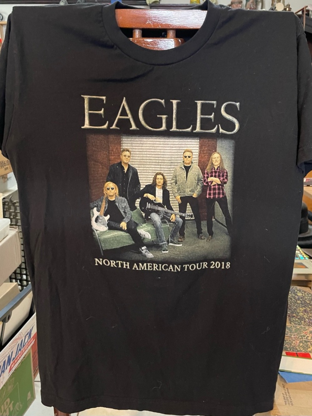 Tultex Black Tee with Blue Logo Tag